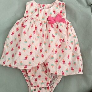 Carter’s Bodysuit Ice Cream Print Outfit 6months - euc